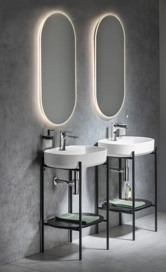 Sapho Sapho, Kúpeľňový set PUNO 60, zlatá matná / čierna, KSET-029