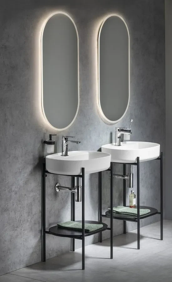 Sapho Sapho, Kúpeľňový set PUNO 60, zlatá matná / čierna, KSET-029