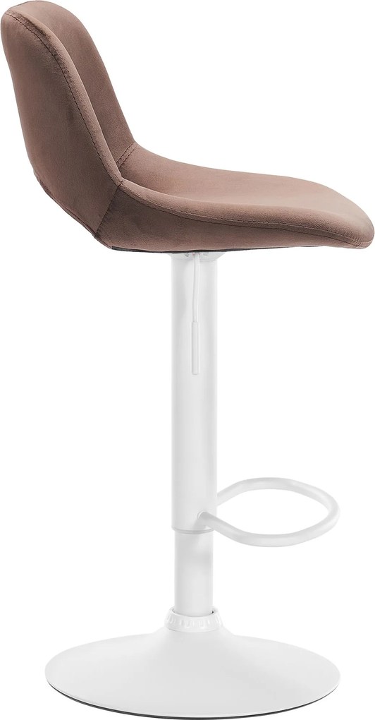 Barová stolička Camden - zamat, biely rám Hnedá