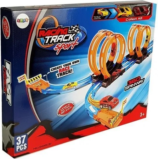 LEAN Toys Trať pre autíčka so slučkami