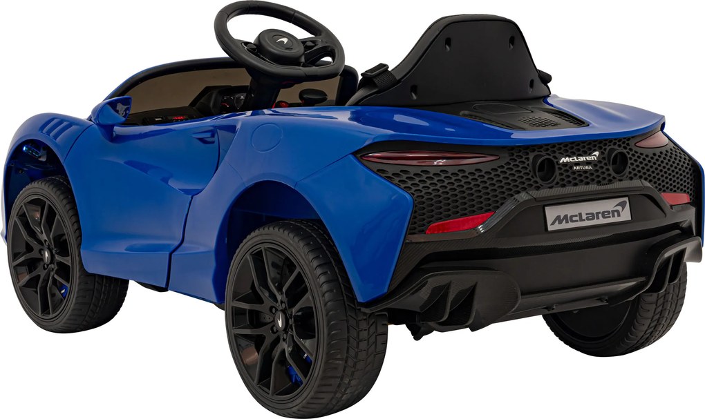 Ramiz McLaren Artur batéria pre deti Modrá + pohon 4x4 + diaľkové ovládanie + pomalý štart + EVA + LED audio