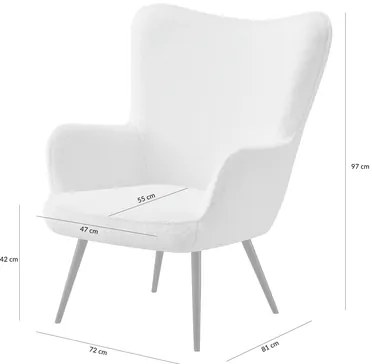 Moderné kreslo biele JAZAN