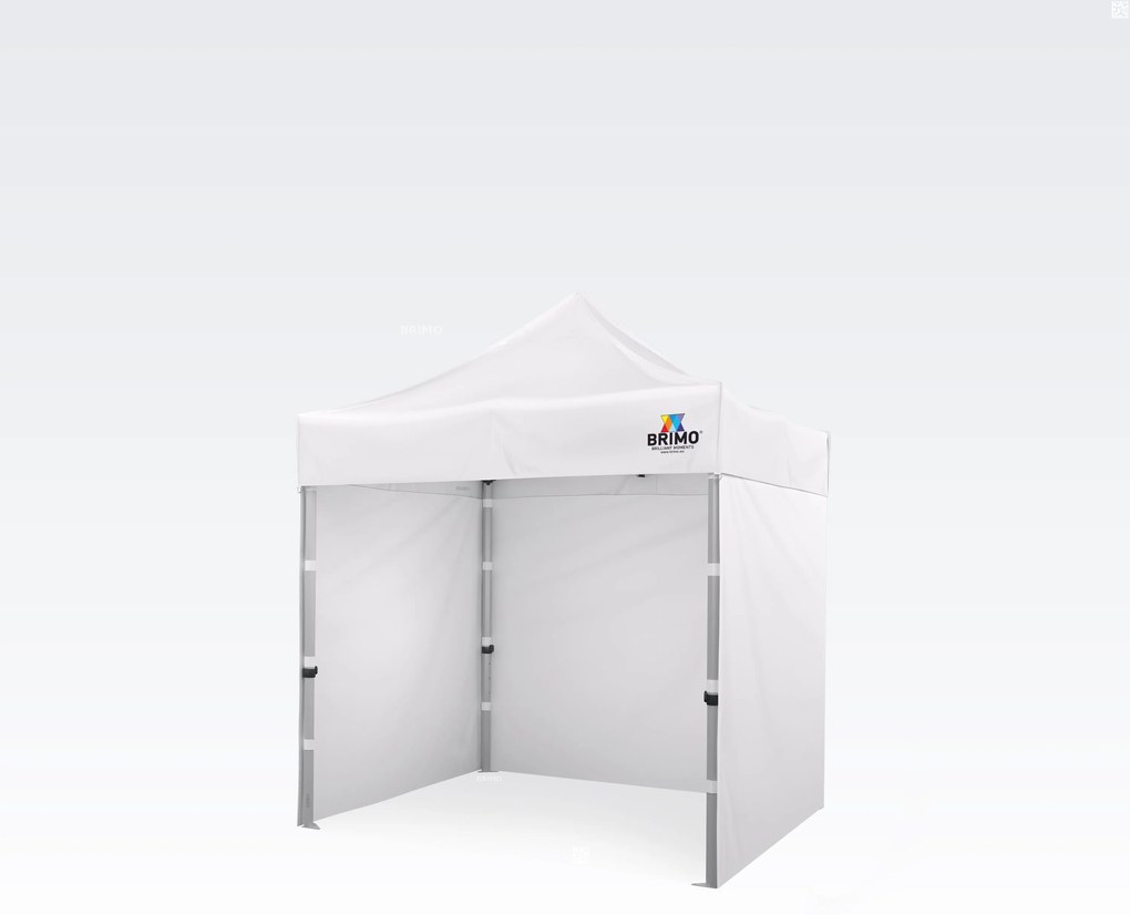 BRIMO Exkluzívne Riešenie pre Váš Marketing: Nožnicový Stan 2x2 m – Bez Námahy, S Maximálnym Dojmom! - s 3 stenami - Biela 1