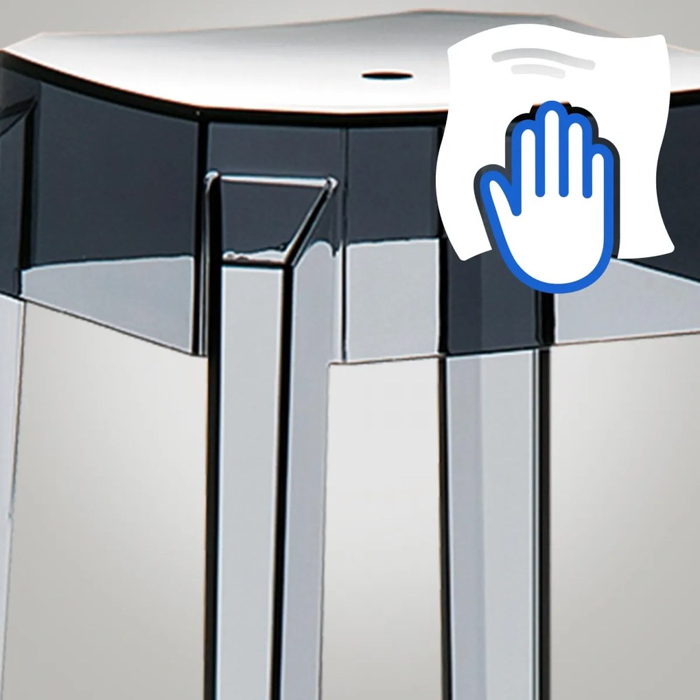 Plastová barová stolička FOX (SET 2 ks) - Čierna transparent