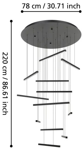 Eglo 390351 - LED Stmievateľný luster na lanku LINDOZA 12xLED/8,4W/230V 3000K