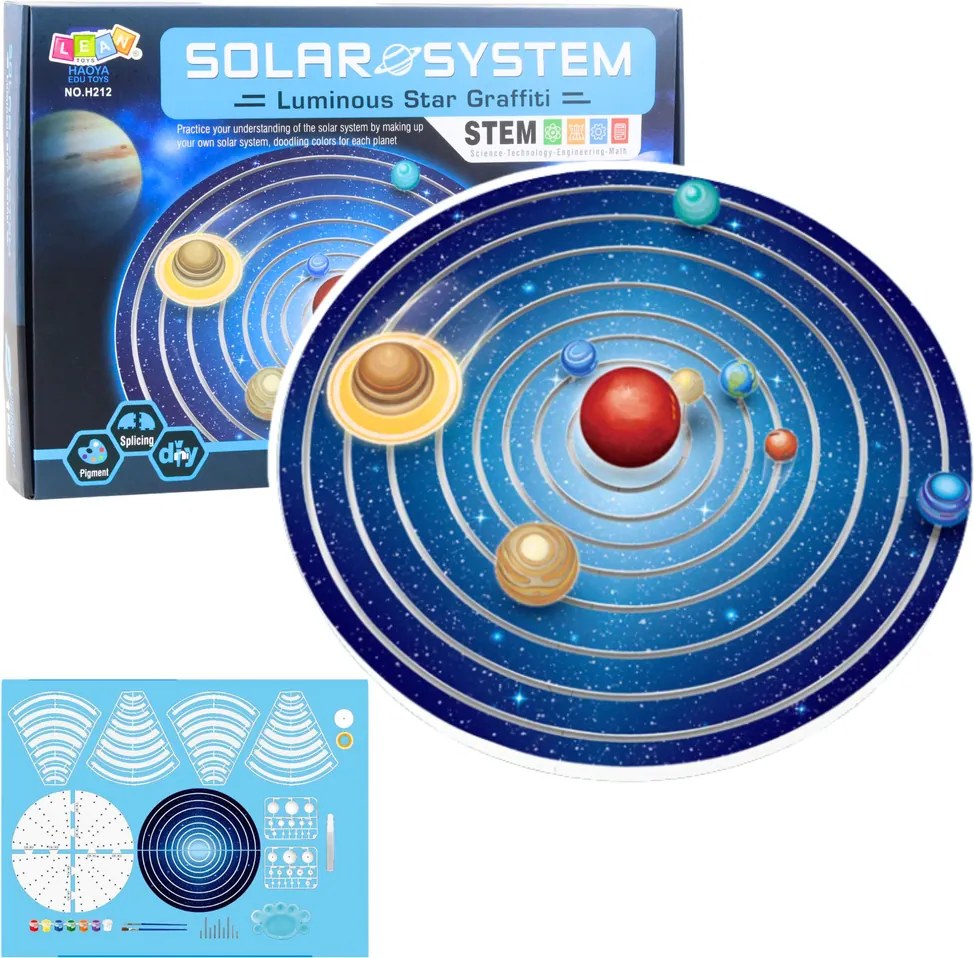 LEAN Toys Vzdelávacia tvorivá sada Planéty slnečnej sústavy, urob si sám