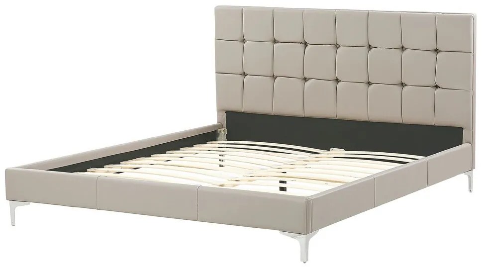 Manželská posteľ 160 cm AMART (sivá) (ekokoža) (s roštom). Vlastná spoľahlivá doprava až k Vám domov. 1023419