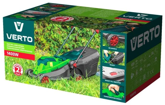 Elektrická kosačka VERTO 1400W | 52G576