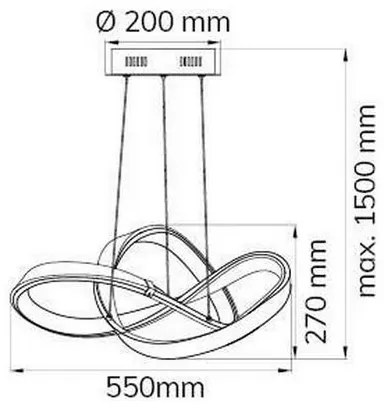 Wofi 6134.01.88.9000 - LED Stmievateľný luster na lanku INDIGO LED/44W/230V