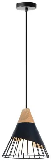 Toolight - Škandidávska závesná stropná lampa 1xE27 APP223-1CP, čierna-hnedá, OSW-00890