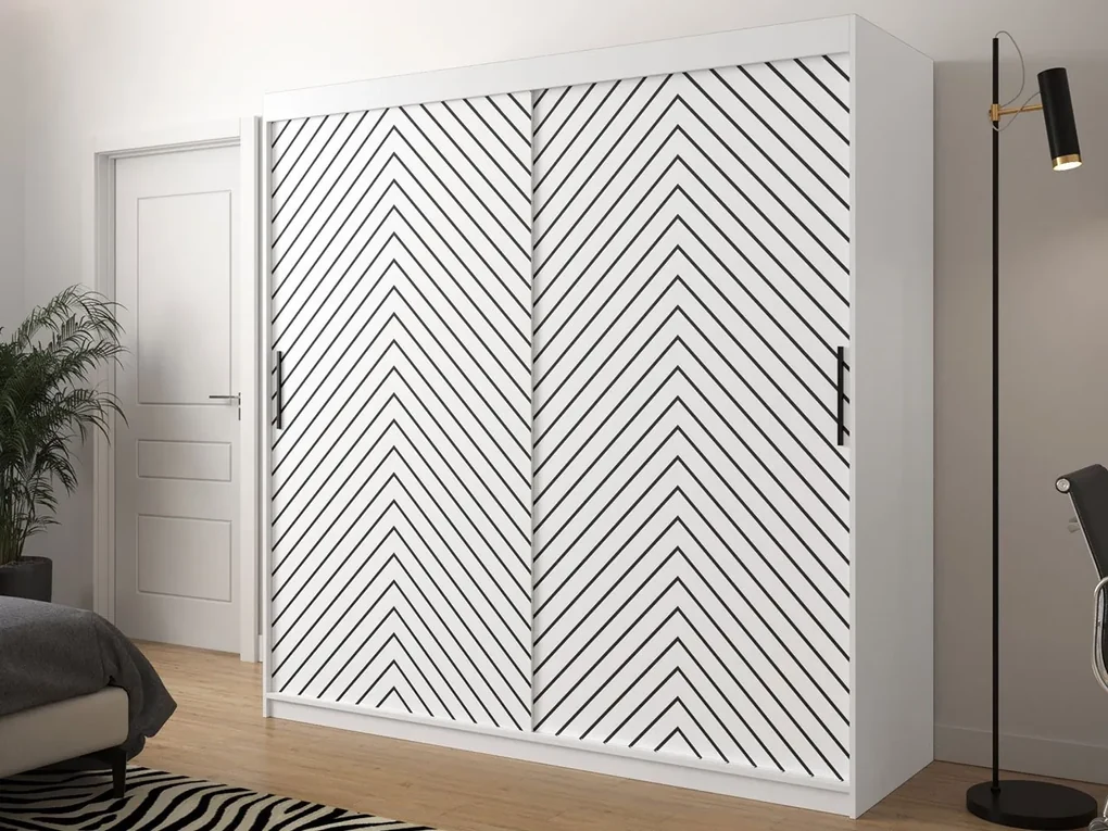 Šatníková skriňa Ratintu 1 200 cm, zásuvka: nie, Farby: čierna / dub artisan + čierna