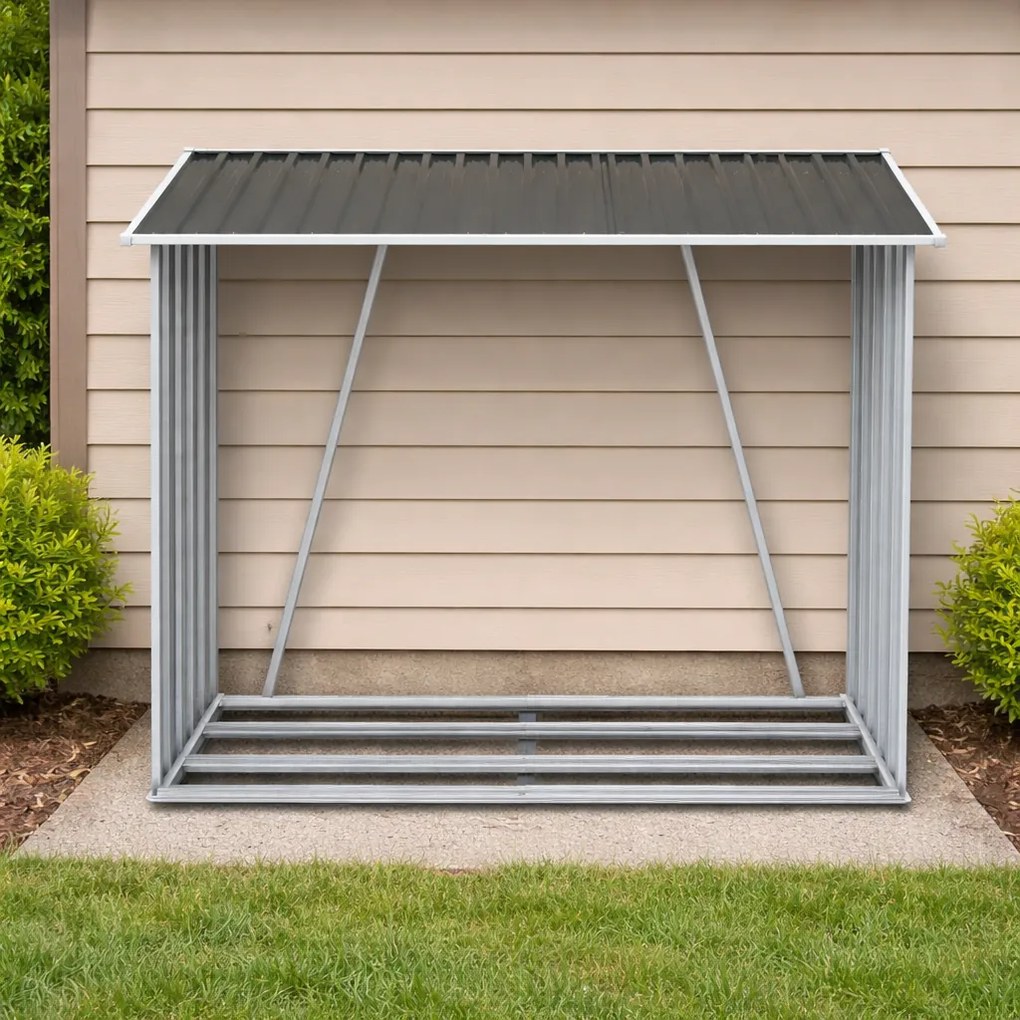 Záhradný drevník BestBerg BBSH-F002G / 1,8 m² / 217 x 83 x 154 cm / sivá