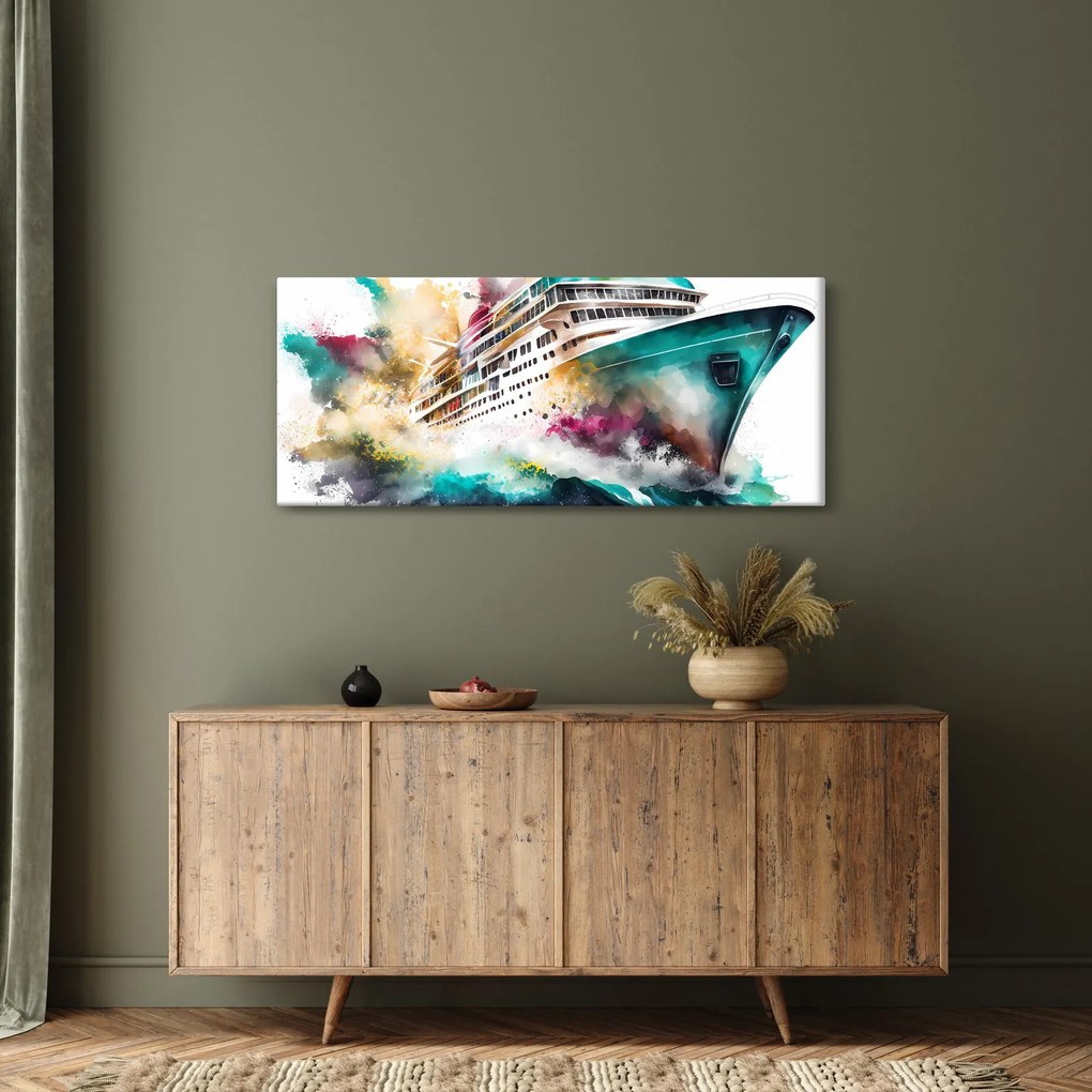 Obraz - Akvarelové more (120x50 cm)