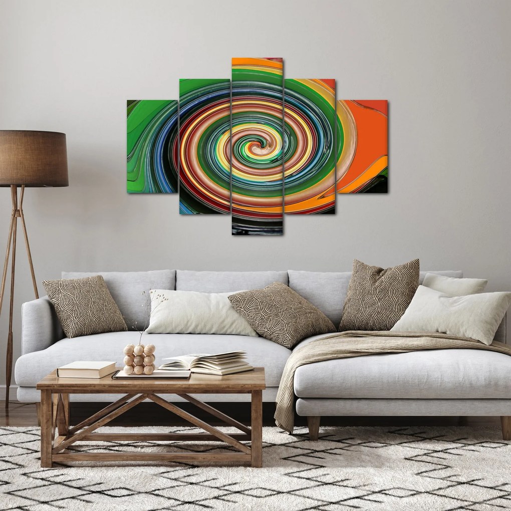 Abstraktný obraz - farebná špirála (150x105 cm)