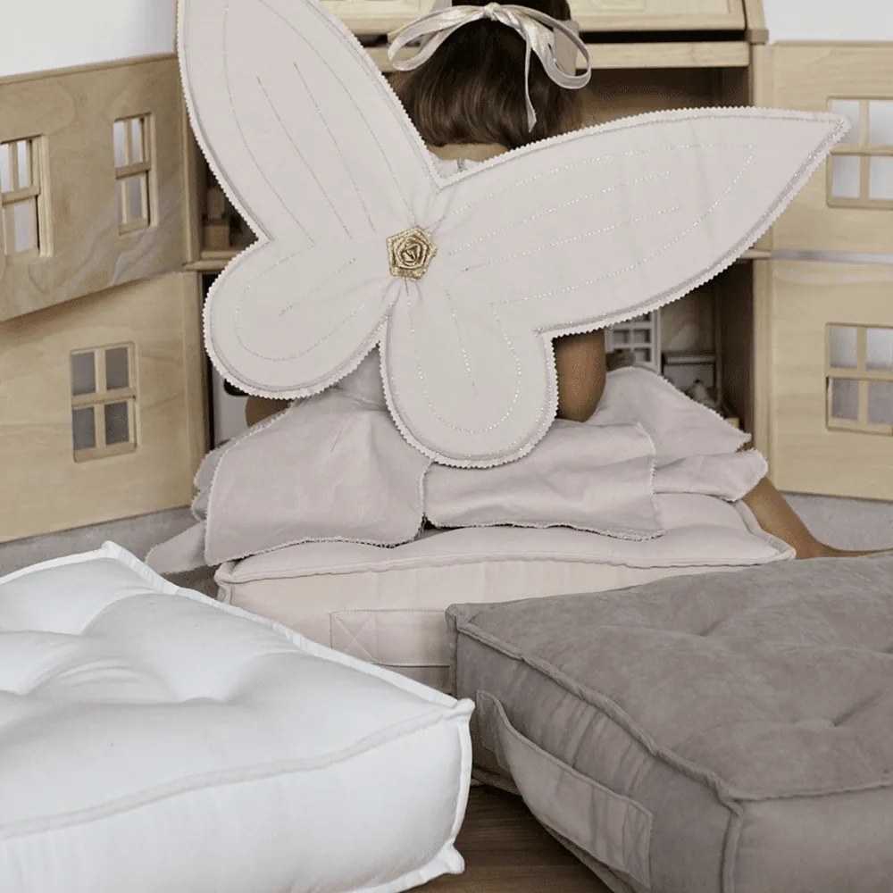 Prešívaný puf púdrovo ružová 46x46x13cm