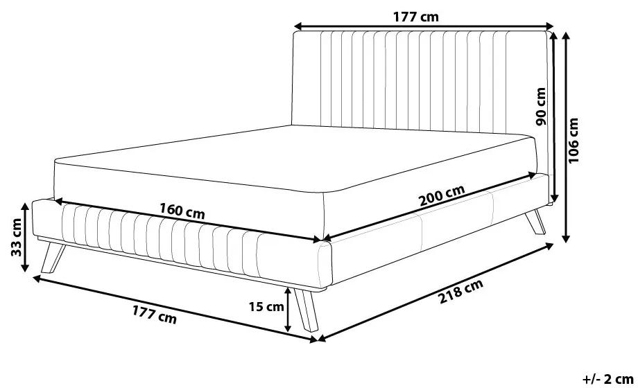 Ženilková čalúnená posteľ 160 x 200 cm tmavomodrá TALENCE Beliani