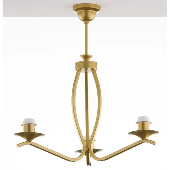 Jupiter 2109 - Luster na tyči KASZMIR 3xE27/15W/230V biela/zlatá/mramorový dekor