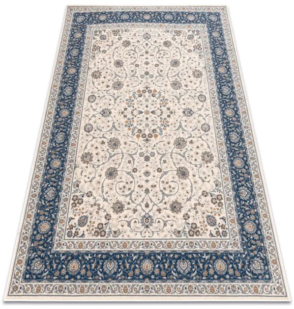 Koberec NAIN Ornament, rám 7179/51613 béžový / modrý