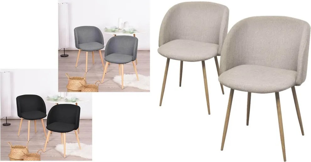 Čalúnené stoličky Betti, 2 ks, béžové