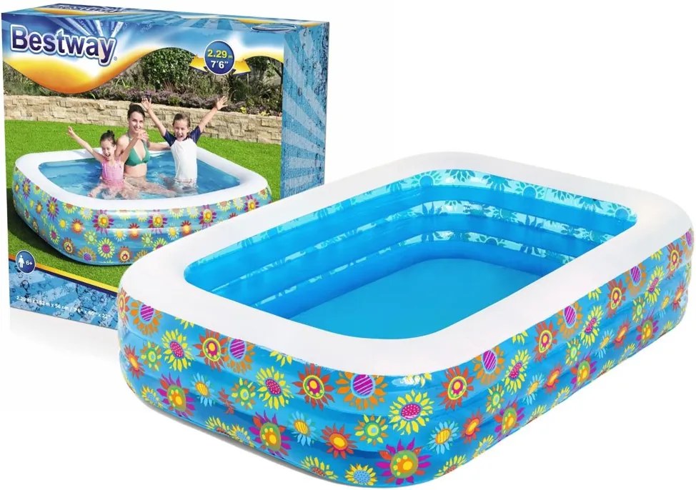 Bestway nafukovací bazén Kvety 229 x 152 x 56 cm 54120