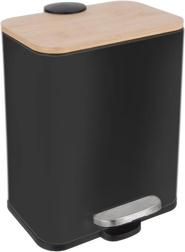 Čierny pedálový odpadkový kôš z nehrdzavejúcej ocele 5 l Black – Orion