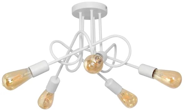 Detský prisadený luster OXFORD 5xE27/15W/230V biela
