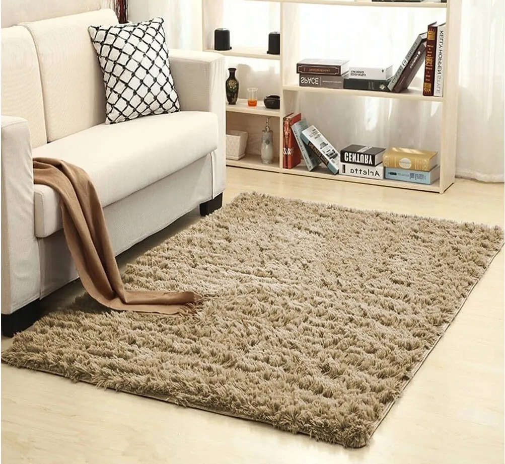 TZ Hnedý obdĺžnikový shaggy koberec Lana Rozmer: 60x120