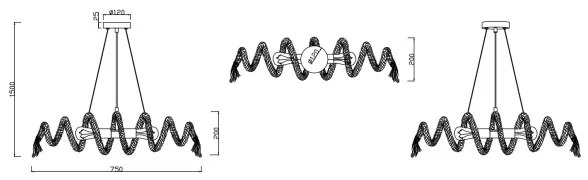Reality - Luster na lanku ARI 2xE27/10W/230V