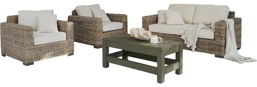 Komplet z prírodného ratanu Capucine 2+1+1