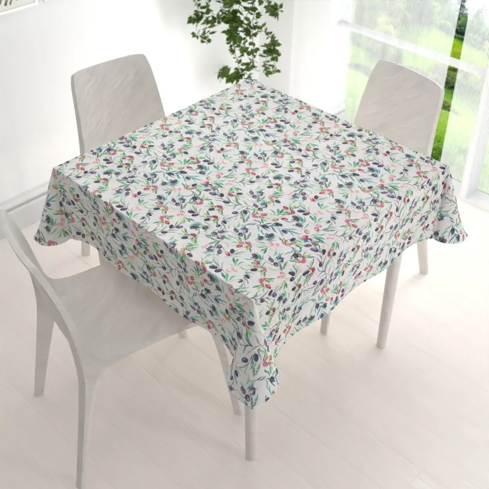 Biante Dekoračný štvorcový obrus Leona LN-145 Olivy na režnom 110x110 cm