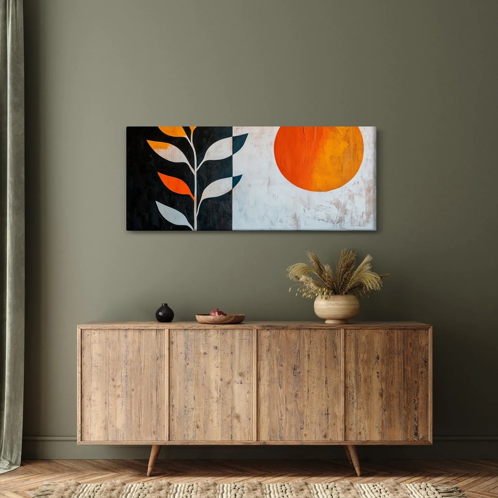 Obraz - Abstrakcia rastliny a slnka (120x50 cm)