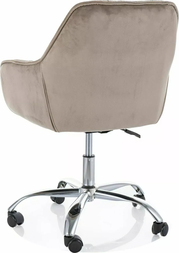 SI Q-190 Sametová otočná stolička tmavá béžová