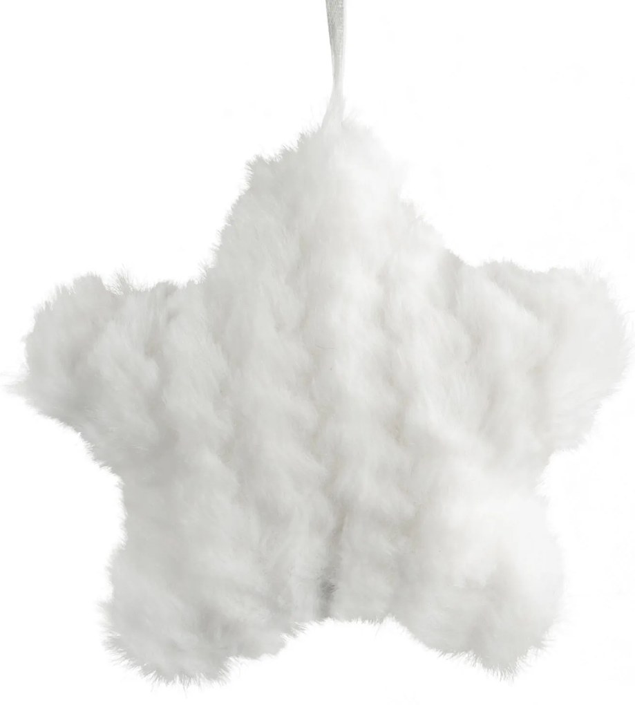 VIANOČNÁ DEKORÁCIA FLUFY SADA 12KS 9X9 CM BIELA