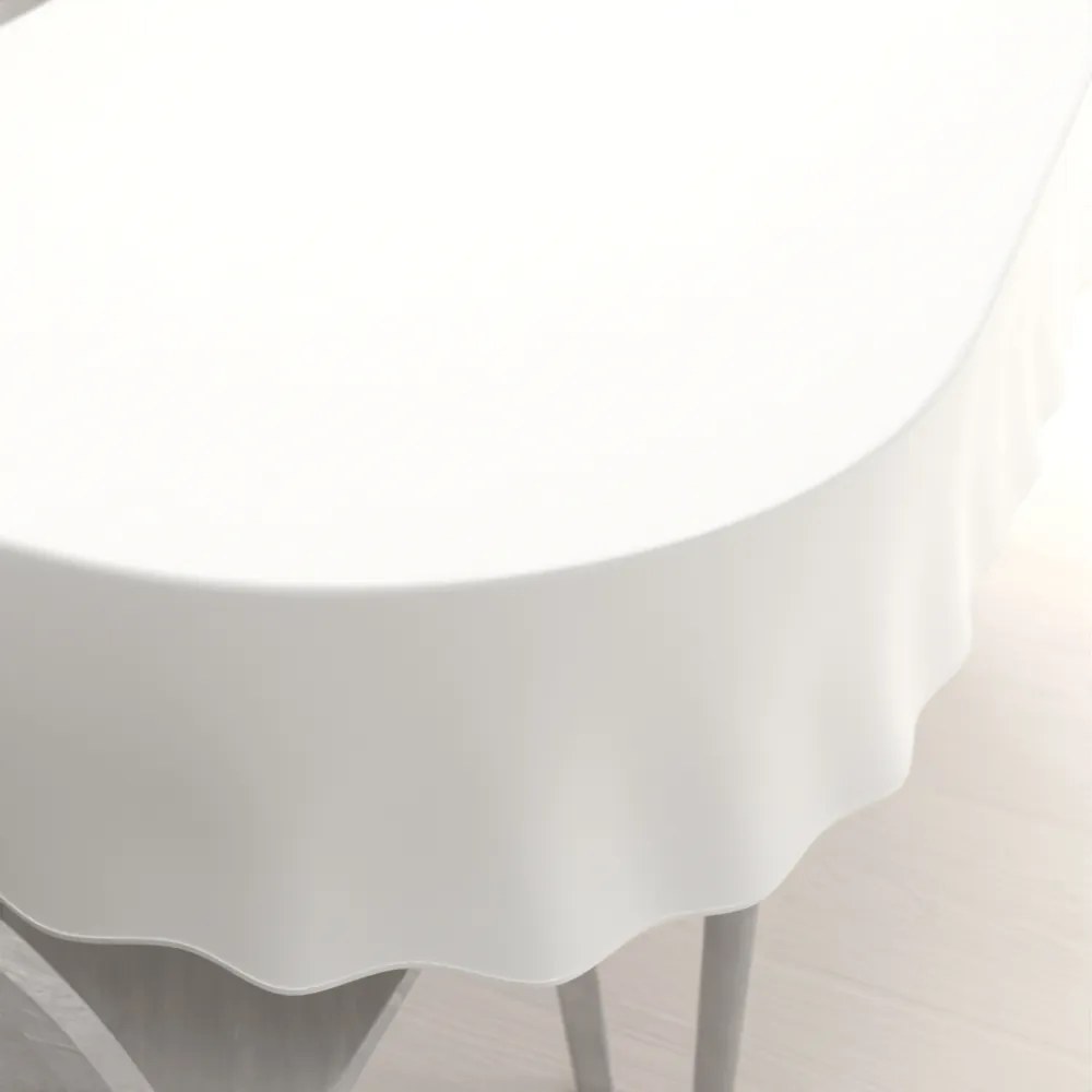 Biante Dekoračný oválny obrus Rongo RG-032 Krémový biely 140x180 cm