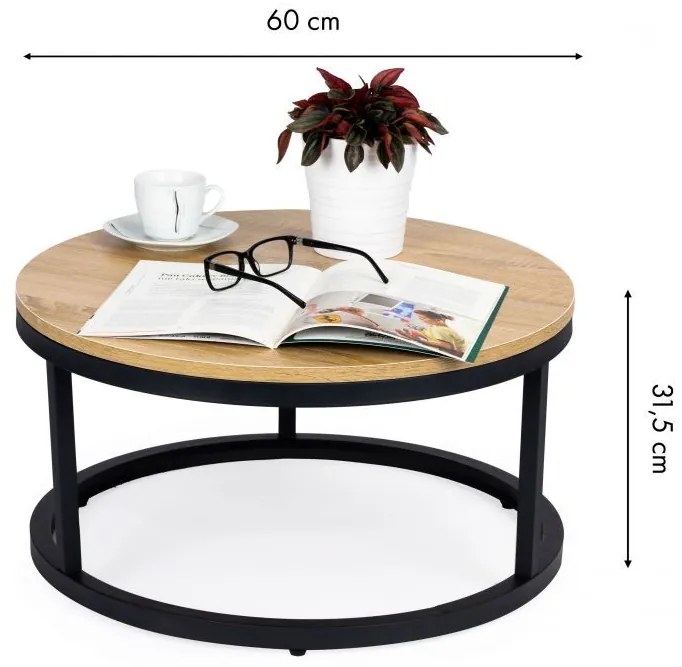ModernHome Konferenčný stolík LOFT 60 cm, PJJCFT0068