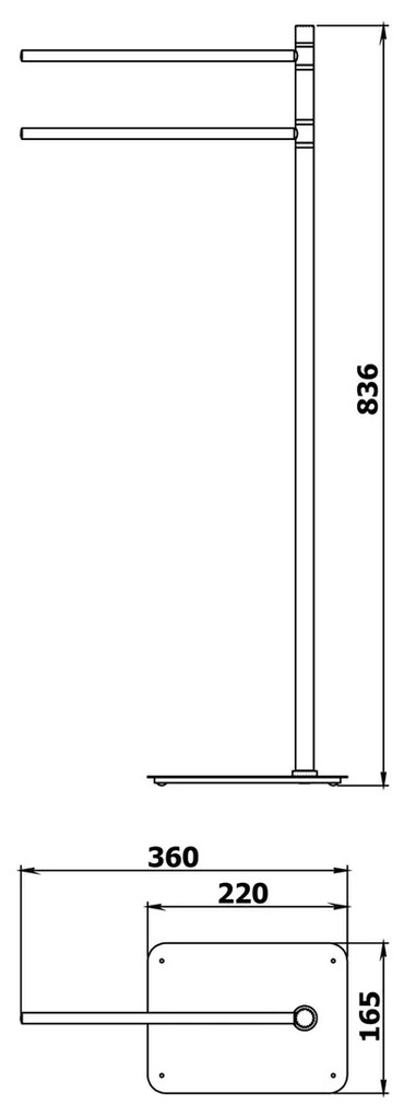 GEDY 1131 Artu stojan s držiakom uterákov, hranatý, strieborná