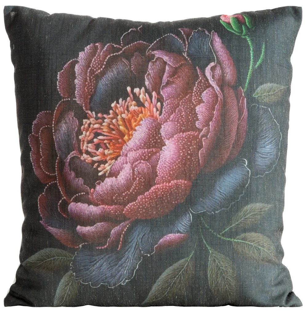 DEKORAČNÁ OBLIEČKA NA VANKÚŠ LEN54 45X45 CM KVETY