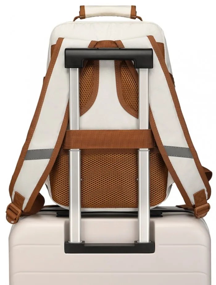 Konofactory Béžový odolný batoh do lietadla "Transporter" - M (35l)