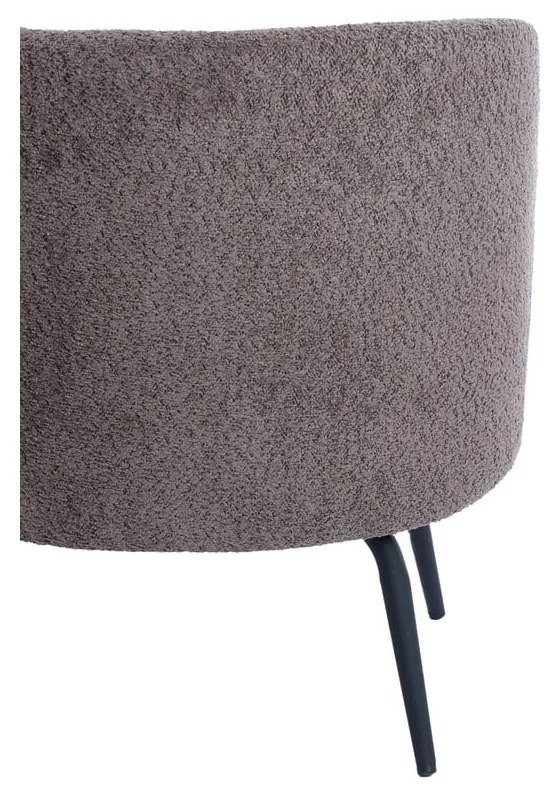 Tmavohnedé kreslo z textílie buklé Dieyda – Light &amp; Living