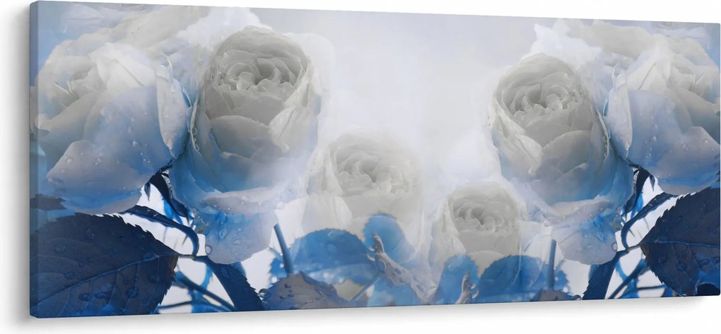 Obraz - Biele ruže (120x50 cm)