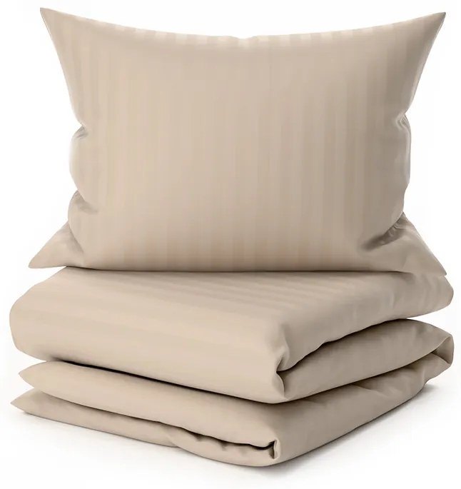 Hotelové obliečky z mikrovlákna JASMINE PURE cappuccino - prúžok 1 cm Rozmer obliečky: 70 x 90 cm | 140 x 200 cm