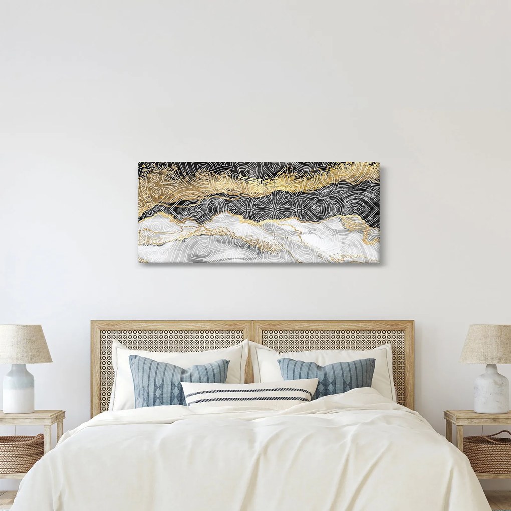 Obraz - Mandala v mramore (120x50 cm)