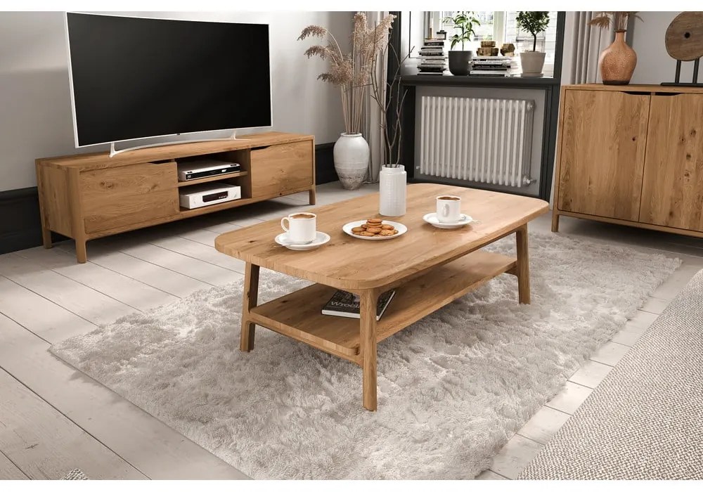 Konferenčný stolík z dubového dreva v prírodnej farbe 70x110 cm Twig – The Beds