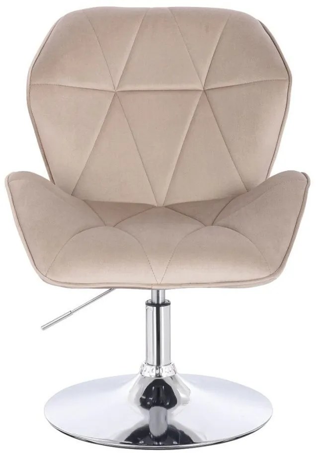 LuxuryForm DESIGN Stolička MILANO MAX VELUR na striebornom tanieri - latte