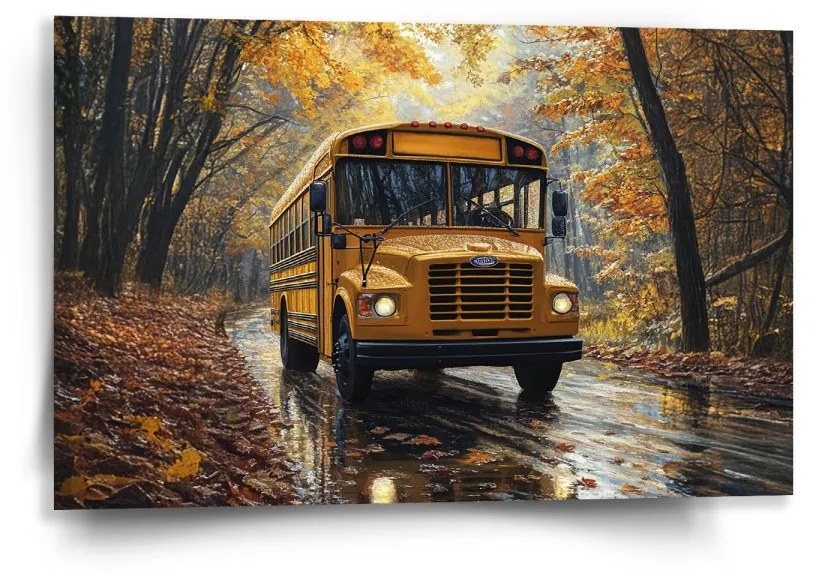 Sablio Obraz Žltý školský autobus - 60x40 cm