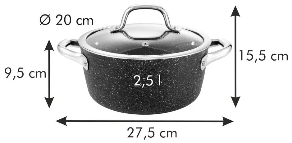 Hrniec s pokrievkou s nepriľnavým povrchom na indukciu 2.5 l President – Tescoma