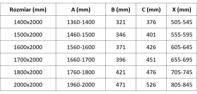 Mexen Velar Duo, posuvné sprchové dvere do otvoru 150 cm, 8mm sklo námraza, brúsená oceľ, 871-150-000-32-97