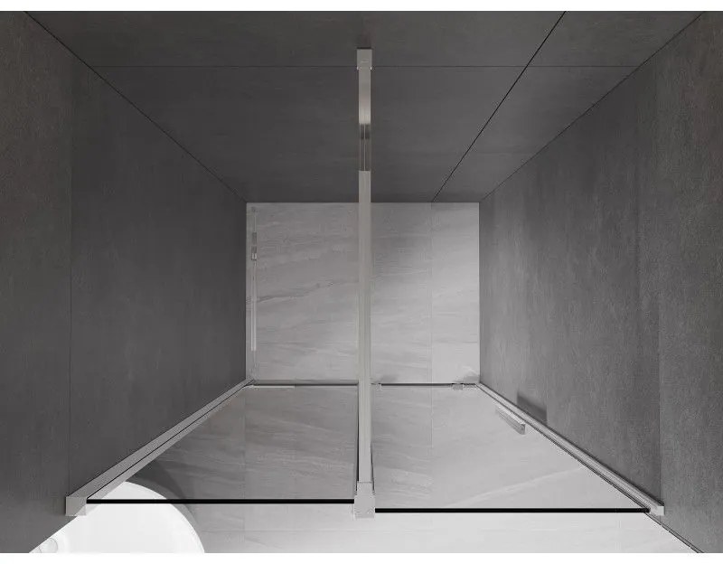 Mexen Velar, posuvné sprchové dvere do otvoru 90 cm, 8mm šedé sklo, chrómová, 871-090-000-41-01