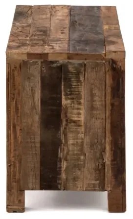furniture-nabytek.cz - Masívny TV stolík Madurai z recyklovaného dreva, hnedý, neupravený – 90×40×55 cm