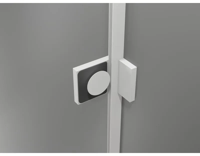 Mexen Lunar-B, výklopný sprchový kút ľavý 80 x 80 cm, 8mm číre sklo, biely profil, 832-080-080-20-00-L